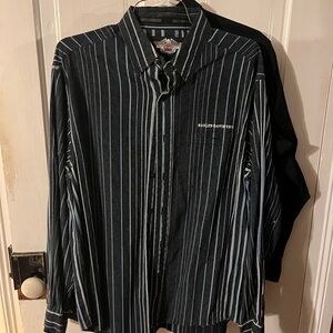 Harley-Davidson Black and White Striped Shirt